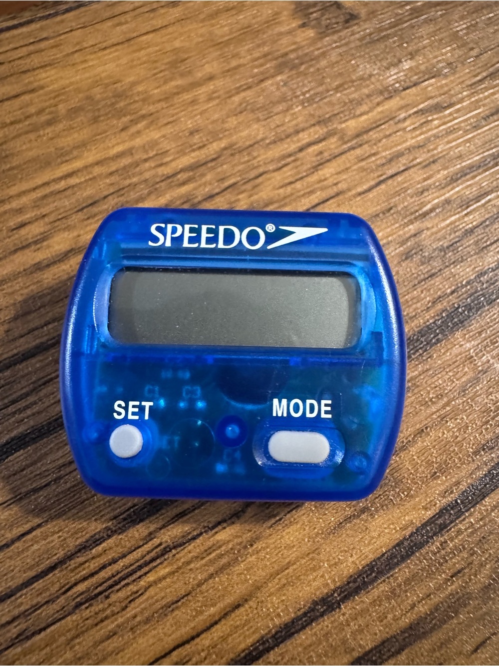 Speedo Digital Pedometer Clip On Step Counter Blue Translucent Fitness Tracker